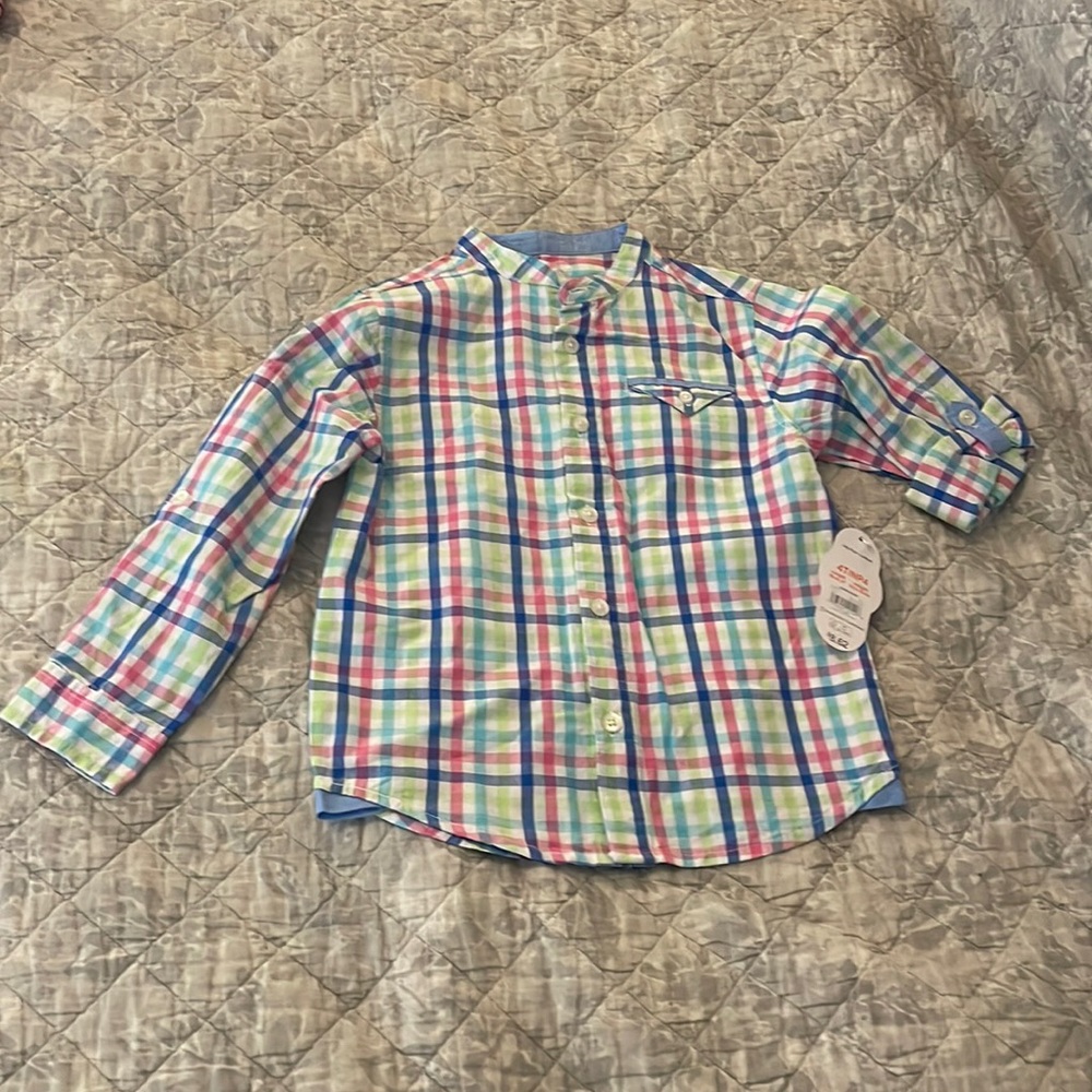 Plaid pastel colors shirt NWT
